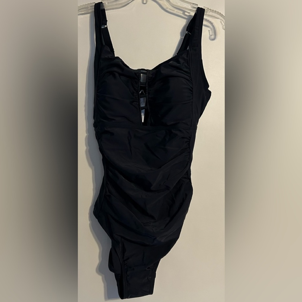 Black One-Piece Swimsuit New with Hygienic Liner size Large